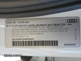 2017 Audi A6 Premium Plus z VIN WAUG8AFC0HN035647, wystawiony jako Copart lot #89409655 z przebiegiem 61 061 mil mil oraz Szkoda całkowita • Salvage title. Historia ofert i sprzedaży dostępna na DreamBid. Obrazek 12.