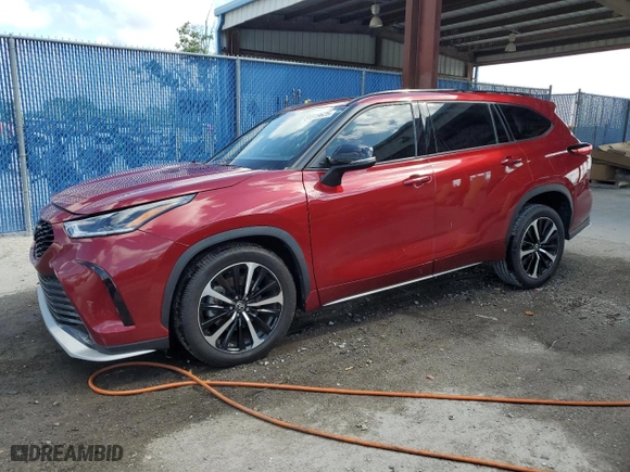2022 Toyota Highlander XSE with VIN 5TDLZRAH7NS131474, listed as a Copart auction lot 51519625 with 74,070 mi miles and Salvage Title. Bid and sale history available at carsss.com. Image 1.