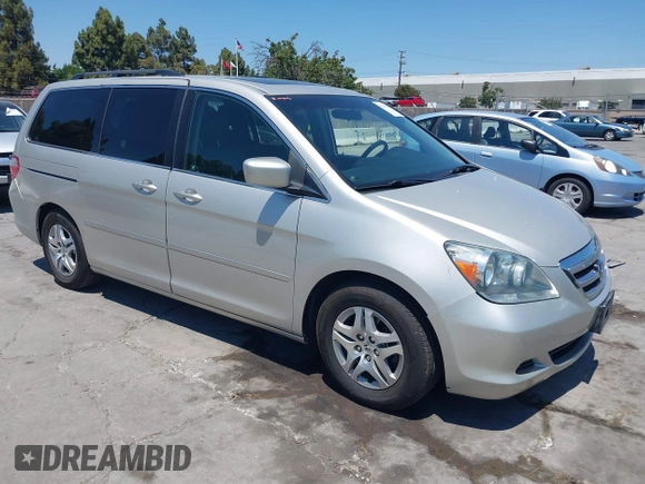 2005 Honda Odyssey EX-L with VIN 5FNRL38725B113815, listed as a IAAI auction lot 42754724 with 179,214 mi miles and . Bid and sale history available at DreamBid. Image 1.