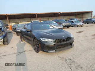 2020 BMW M8 with VIN WBSGV0C06LCD99264, listed as a IAAI auction lot 40276722 with 38,039 mi miles. Bid and sale history available at carsss.com. Image 1.