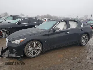 2019 Infiniti Q50 3.0t LUXE with VIN JN1EV7AR1KM550433, listed as a Copart auction lot 82802624 with 63,859 mi miles and Salvage Title. Bid and sale history available at carsss.com. Image 1.