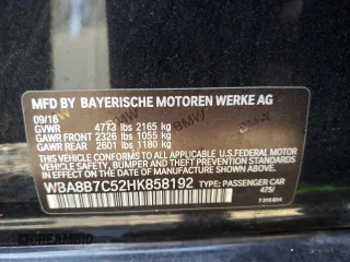 2017 BMW 3 Series 340i xDrive with VIN WBA8B7C52HK858192, listed as a Copart auction lot 86522814 with 97,512 mi miles and Salvage Title. Bid and sale history available at carsss.com. Image 15.