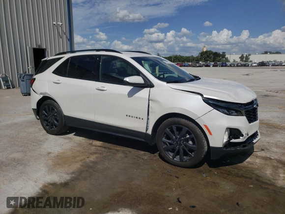 2022 Chevrolet Equinox RS with VIN 3GNAXMEV5NS245928, listed as a Copart auction lot 61642274 with 21,429 mi miles and Non Repairable. Bid and sale history available at DreamBid. Image 4.