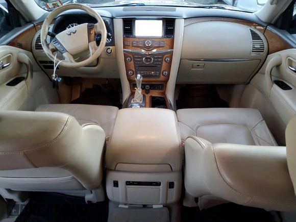 2012 Infiniti QX56 7-passenger with VIN JN8AZ2NE1C9015556, listed as a Copart auction lot 81671054 with 158,247 mi miles and Salvage Title. Bid and sale history available at carsss.com. Image 8.