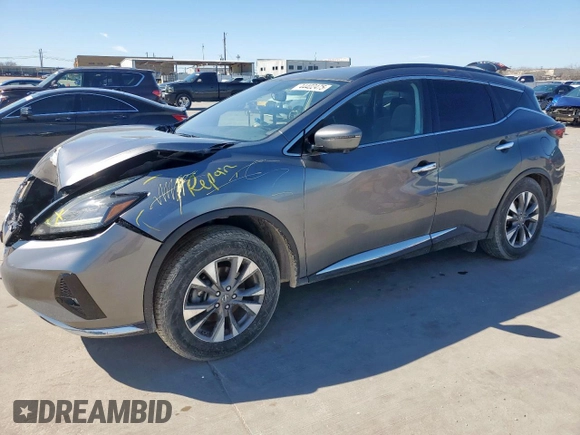 2019 Nissan Murano SL with VIN 5N1AZ2MS1KN112583, listed as a Copart auction lot 44402475 with 57,230 mi miles and Salvage Title. Bid and sale history available at DreamBid. Image 1.