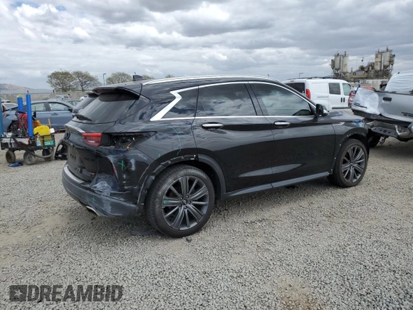 2020 Infiniti QX50 Luxe with VIN 3PCAJ5M38LF120752, listed as a Copart auction lot 52937595 with 40,001 mi miles and Salvage title. Bid and sale history available at DreamBid. Image 3.