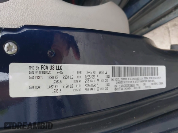 2016 Dodge Grand Caravan SE with VIN 2C4RDGBG6GR126233, listed as a IAAI auction lot 42108959 with 188,561 mi miles and . Bid and sale history available at DreamBid. Image 9.