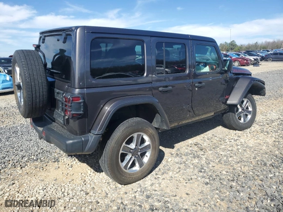 2018 Jeep Wrangler Unlimited Rubicon with VIN 1C4HJXFG4JW298533, listed as a Copart auction lot 45891385 with 80,833 mi miles and Salvage Title. Bid and sale history available at carsss.com. Image 3.