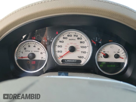 2007 Ford F-150 XLT with VIN 1FTPW14V37KC30719, listed as a Copart auction lot 54994475 with 322,045 mi miles and Clean Title. Bid and sale history available at DreamBid. Image 9.