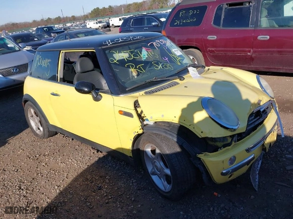 2003 MINI Cooper Hardtop with VIN WMWRC33423TC45741, listed as a IAAI auction lot 41013720 with 999,999 mi miles. Bid and sale history available at carsss.com. Image 1.