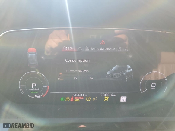 2021 Audi e-tron Premium Plus with VIN WA1LAAGE3MB005828, listed as a Copart auction lot 63309164 with 60,401 mi miles and Salvage Title. Bid and sale history available at carsss.com. Image 9.
