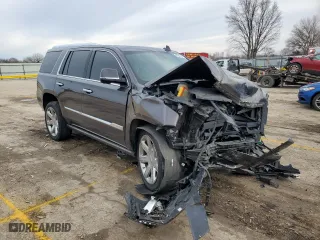 2017 Cadillac Escalade Premium Luxury with VIN 1GYS4CKJ0HR349052, listed as a Copart auction lot 42430434 with 44,598 mi miles and Salvage Title. Bid and sale history available at carsss.com. Image 4.