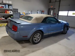 2005 Ford Mustang Deluxe with VIN 1ZVFT84N955258739, listed as a Copart auction lot 53480975 with 154,945 mi miles and Salvage Title. Bid and sale history available at carsss.com. Image 3.