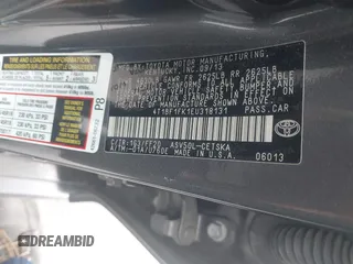 2014 Toyota Camry L with VIN 4T1BF1FK1EU318131, listed as a IAAI auction lot 41912089 with 1 mi miles. Bid and sale history available at carsss.com. Image 9.