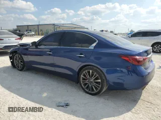 2020 Infiniti Q50 Red Sport 400 with VIN JN1FV7APXLM630530, listed as a Copart auction lot 43717855 with 99,410 mi miles and Non repairable. Bid and sale history available at DreamBid. Image 2.