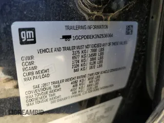 2022 Chevrolet Silverado 1500 Custom with VIN 1GCPDBEK3NZ536064, listed as a Copart auction lot 87393114 with 52,729 mi miles and Salvage Title. Bid and sale history available at carsss.com. Image 15.