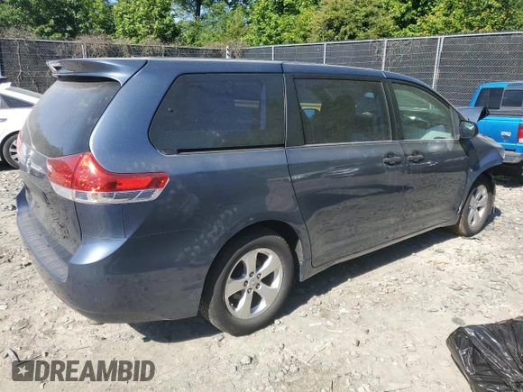 2013 Toyota Sienna L with VIN 5TDZK3DC7DS381775, listed as a Copart auction lot 57252145 with 221,160 mi miles and Salvage title. Bid and sale history available at DreamBid. Image 3.
