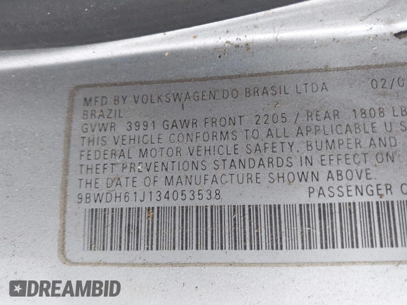 2003 Volkswagen GTI с VIN 9BWDH61J134053538, выставлен на аукционе IAAI как лот 42269587 с пробегом 171 151 миль миль и . История ставок и продаж доступна на DreamBid. Изображение 9.