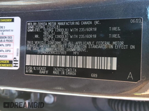 2024 Lexus NX with VIN 2T2AGCEZXRC037869, listed as a Copart auction lot 45483365 with 8,176 mi miles and Salvage Title. Bid and sale history available at carsss.com. Image 13.