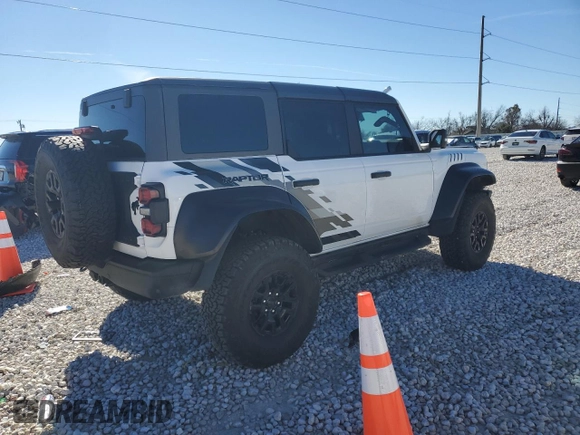 2023 Ford Bronco Raptor with VIN 1FMEE5JR5PLC05576, listed as a Copart auction lot 87668905 with 6,663 mi miles and Salvage Title. Bid and sale history available at carsss.com. Image 3.