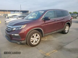 2016 Honda Pilot LX with VIN 5FNYF6H1XGB052815, listed as a Copart auction lot 51509745 with 35,343 mi miles and Clean Title. Bid and sale history available at carsss.com. Image 1.