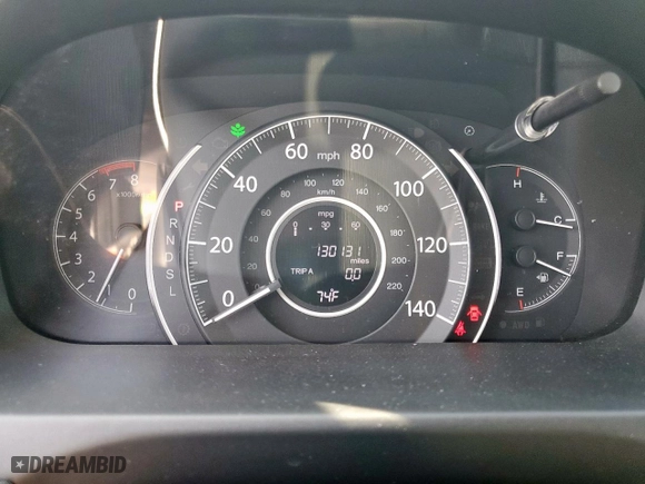 2016 Honda CR-V EX-L with VIN 5J6RM4H78GL138991, listed as a Copart auction lot 53496645 with 130,131 mi miles and Salvage Title. Bid and sale history available at carsss.com. Image 9.