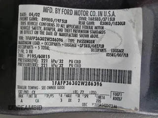 2002 Ford Focus SE Fleet с VIN 1FAFP36302W286396, выставлен на аукционе Copart как лот 88524785 с пробегом 142 536 миль миль и Списание • Salvage title. История ставок и продаж доступна на DreamBid. Изображение 13.