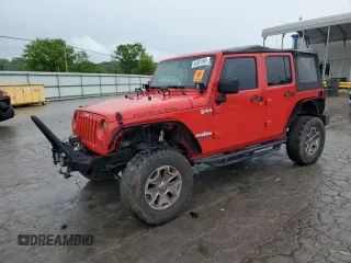 2014 Jeep Wrangler Unlimited Rubicon X with VIN 1C4BJWFG9EL322266, listed as a Copart auction lot 54381095 with 126,850 mi miles and Salvage title. Bid and sale history available at DreamBid. Image 1.