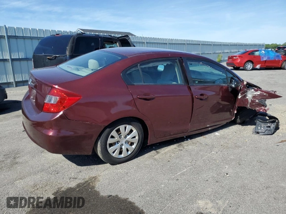 2012 Honda Civic LX z VIN 2HGFB2F56CH589253, wystawiony jako Copart lot #57870155 z przebiegiem 141 710 mil mil oraz Czysty tytuł • Clean title. Historia ofert i sprzedaży dostępna na DreamBid. Obrazek 3.