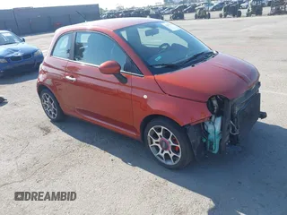 2012 FIAT 500 Sport with VIN 3C3CFFBR3CT182055, listed as a IAAI auction lot 42587156 with 98,681 mi miles and . Bid and sale history available at DreamBid. Image 1.