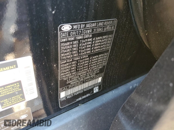 2017 Land Rover Discovery HSE with VIN SALRRBBV1HA039695, listed as a Copart auction lot 67060884 with 88,450 mi miles and Salvage Title. Bid and sale history available at carsss.com. Image 13.