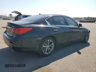 2015 Infiniti Q50 Premium with VIN JN1BV7ARXFM406453, listed as a Copart auction lot 54661515 with 77,298 mi miles and Salvage Title. Bid and sale history available at carsss.com. Image 3.