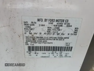 2007 Ford F-150 XL with VIN 1FTRF12217NA15470, listed as a Copart auction lot 55898825 with 204,078 mi miles and Clean title. Bid and sale history available at DreamBid. Image 12.