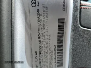 2019 Audi S4 Premium Plus with VIN WAUB4AF44KA079065, listed as a Copart auction lot 49865473 with 65,306 mi miles. Bid and sale history available at carsss.com. Image 13.