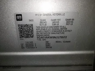 2022 Buick Enclave Essence with VIN 5GAEVAKW5NJ175572, listed as a Copart auction lot 88506705 with 55,777 mi miles and Clean Title. Bid and sale history available at carsss.com. Image 13.