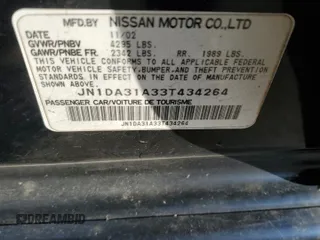 2003 Nissan Maxima SE z VIN JN1DA31A33T434264, wystawiony jako Copart lot #42189665 z przebiegiem 230 582 mil mil oraz Czysty tytuł • Clean title. Historia ofert i sprzedaży dostępna na DreamBid. Obrazek 14.