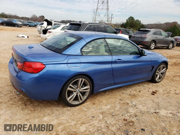 2015 BMW 4 Series 435i with VIN WBA3T3C58FP738896, listed as a Copart auction lot 80750474 with 105,430 mi miles and Salvage Title. Bid and sale history available at carsss.com. Image 3.