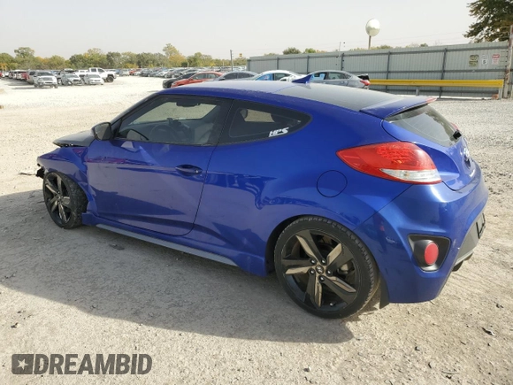 2014 Hyundai Veloster Turbo with VIN KMHTC6AE8EU201724, listed as a Copart auction lot 77487444 with 163,334 mi miles and Salvage Title. Bid and sale history available at carsss.com. Image 2.
