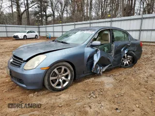 2005 Infiniti G35 Sedan with VIN JNKCV51E55M209609, listed as a Copart auction lot 44210765 with 0 mi miles and Salvage Title. Bid and sale history available at carsss.com. Image 1.