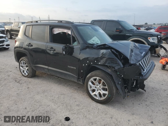 2018 Jeep Renegade Latitude z VIN ZACCJBBB0JPG75752, wystawiony jako Copart lot #55254665 z przebiegiem 57 727 mil mil oraz Szkoda całkowita • Salvage title. Historia ofert i sprzedaży dostępna na DreamBid. Obrazek 4.