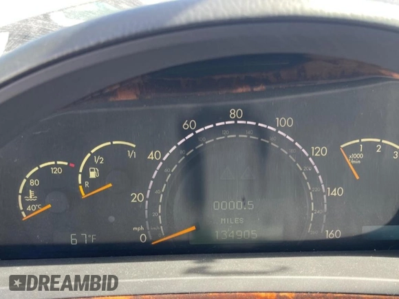 2003 Mercedes-Benz S-Class 5.0L with VIN WDBNG75J73A342974, listed as a Copart auction lot 49334955 with 134,905 mi miles and Clean Title. Bid and sale history available at carsss.com. Image 9.