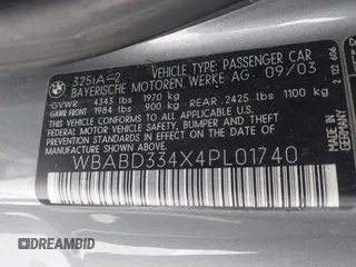 2004 BMW 3 Series 325Ci z VIN WBABD334X4PL01740, wystawiony jako IAAI lot #42046401 z przebiegiem 198 309 mil mil oraz . Historia ofert i sprzedaży dostępna na DreamBid. Obrazek 9.