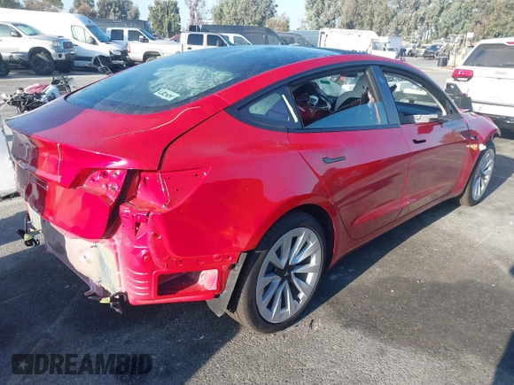 2023 Tesla Model 3 with VIN 5YJ3E1EA9PF695547, listed as a IAAI auction lot 40100334 with Not Provided miles and . Bid and sale history available at DreamBid. Image 4.