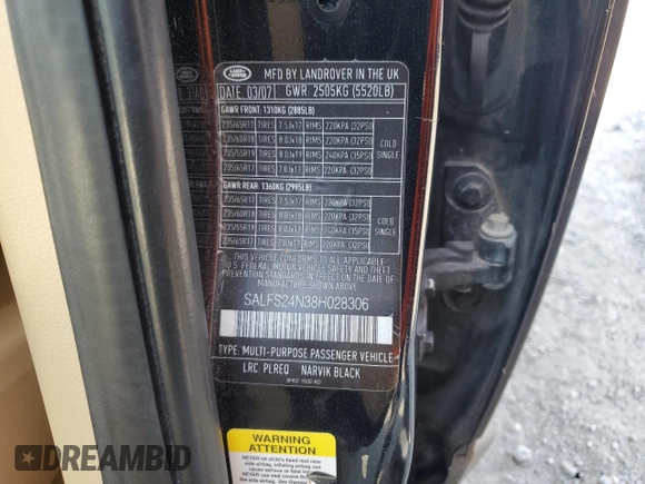 2008 Land Rover LR2 SE с VIN SALFS24N38H028306, выставлен на аукционе Copart как лот 62696825 с пробегом 149 027 миль миль и Списание • Salvage title. История ставок и продаж доступна на DreamBid. Изображение 13.