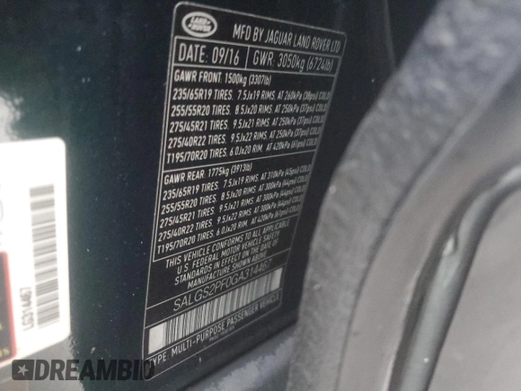 2016 Land Rover Range Rover HSE z VIN SALGS2PF0GA314467, wystawiony jako Copart lot #59228075 z przebiegiem 177 491 mil mil oraz Szkoda całkowita • Salvage title. Historia ofert i sprzedaży dostępna na DreamBid. Obrazek 13.