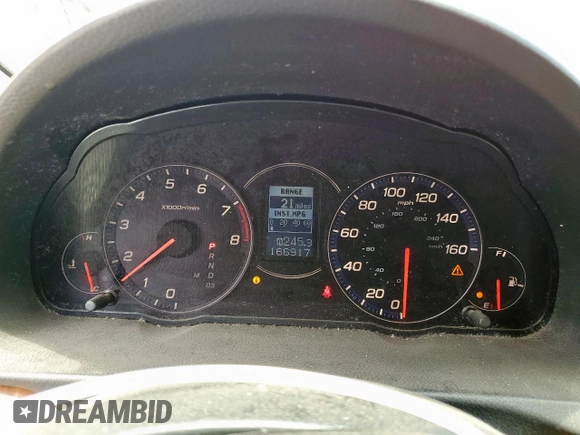 2006 Acura TSX with VIN JH4CL96806C016467, listed as a Copart auction lot 57245025 with 166,917 mi miles and Salvage title. Bid and sale history available at DreamBid. Image 9.