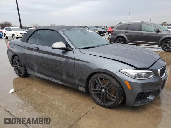 2018 BMW 2 Series M240i with VIN WBA2N1C54JVC28823, listed as a Copart auction lot 89012725 with 81,576 mi miles and Salvage Title. Bid and sale history available at carsss.com. Image 4.