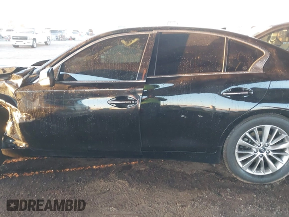 2019 Infiniti Q50 3.0t LUXE with VIN JN1EV7APXKM513587, listed as a IAAI auction lot 41113769 with 71,729 mi miles. Bid and sale history available at carsss.com. Image 14.