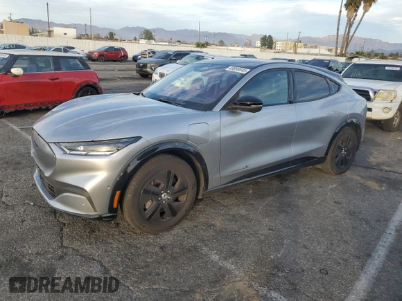 2021 Ford Mustang Mach-E California Route 1 with VIN 3FMTK2R7XMMA36215, listed as a Copart auction lot 43698845 with 55,611 mi miles and Salvage Title. Bid and sale history available at DreamBid. Image 1.