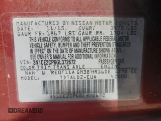 2016 Nissan Note SR with VIN 3N1CE2CP6GL372672, listed as a Copart auction lot 63341555 with 231,027 mi miles and Clean title. Bid and sale history available at DreamBid. Image 12.